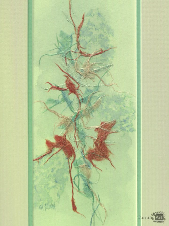 Coral & Turquoise Washi abstract