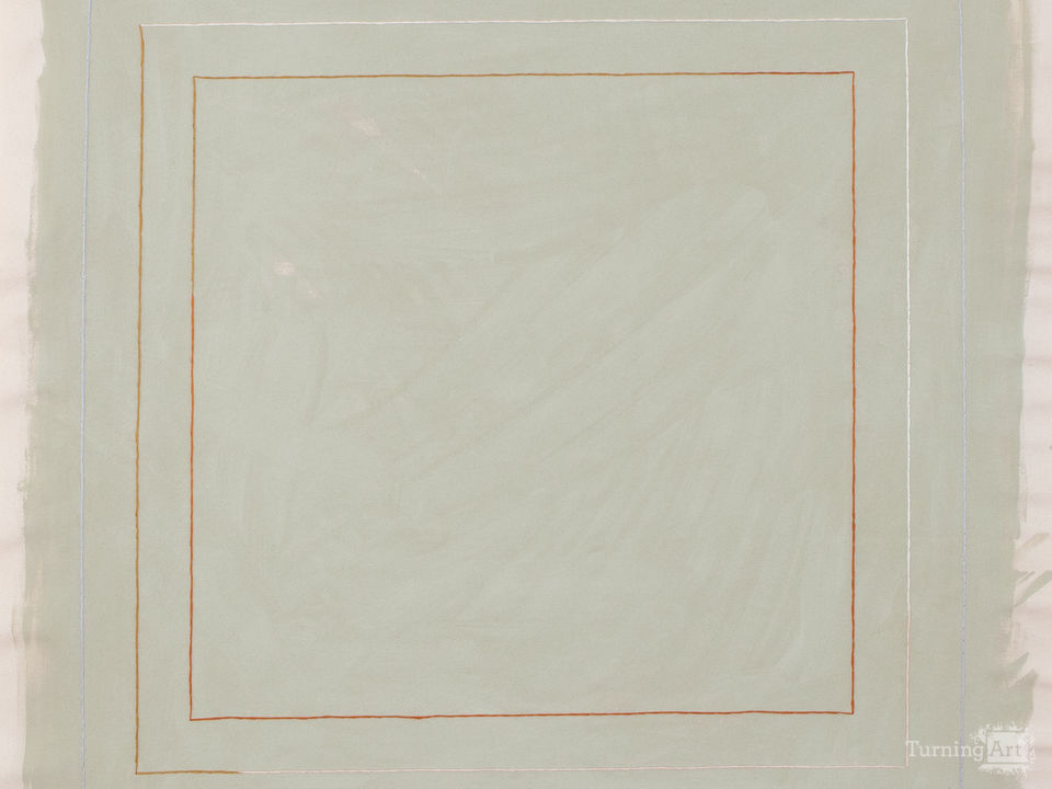 Pale Sage With Light Denim Squares