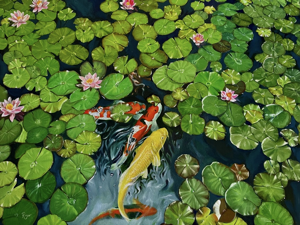 Lilies and Koi