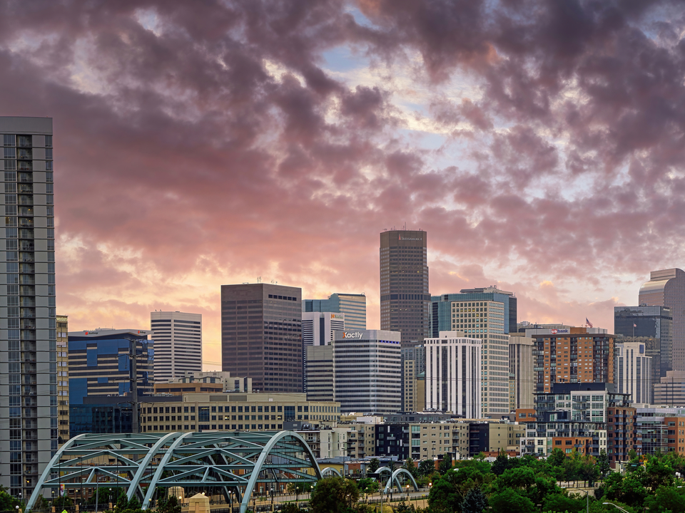 Downtown Denver Sunrise Panorama